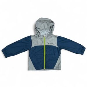 Columbia Boys' Toddler Glennaker Jacket Zip Up Hooded Waterproof Blue & Gray 2T